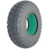 14 in. (4.00-6) Knobby Foam Filled Wheelchair Tire - Angled view showing C-166 tread design